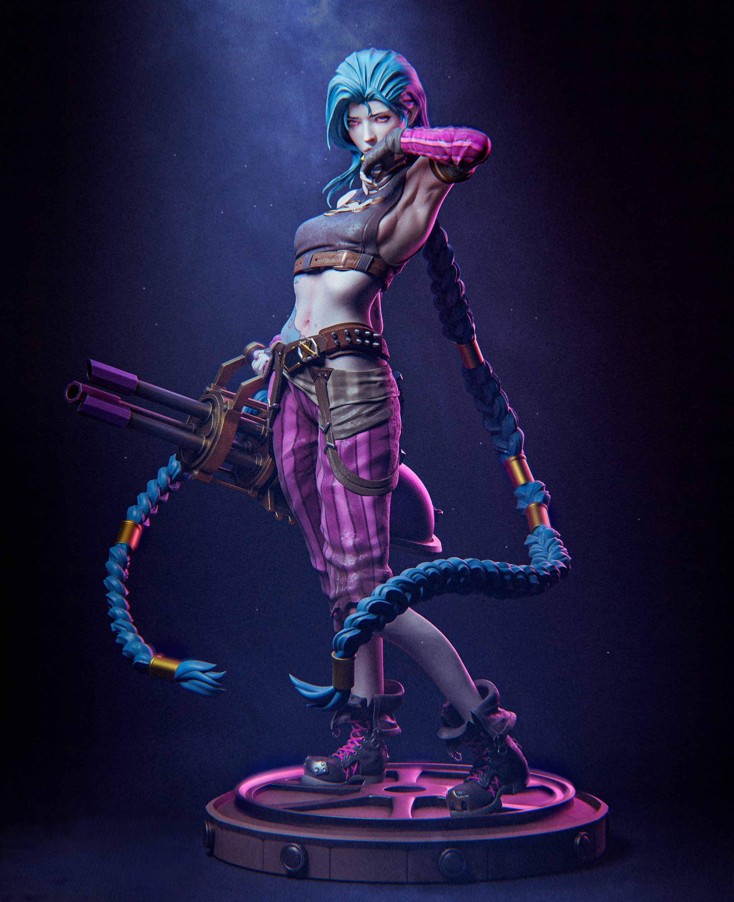 Jinx Statue | Arcane Fan Art by Nympha3D SFW,NSFW 3d printed statue,Jinx statue,3d printed figure,3d printed,Arcane statue,nsfw statue