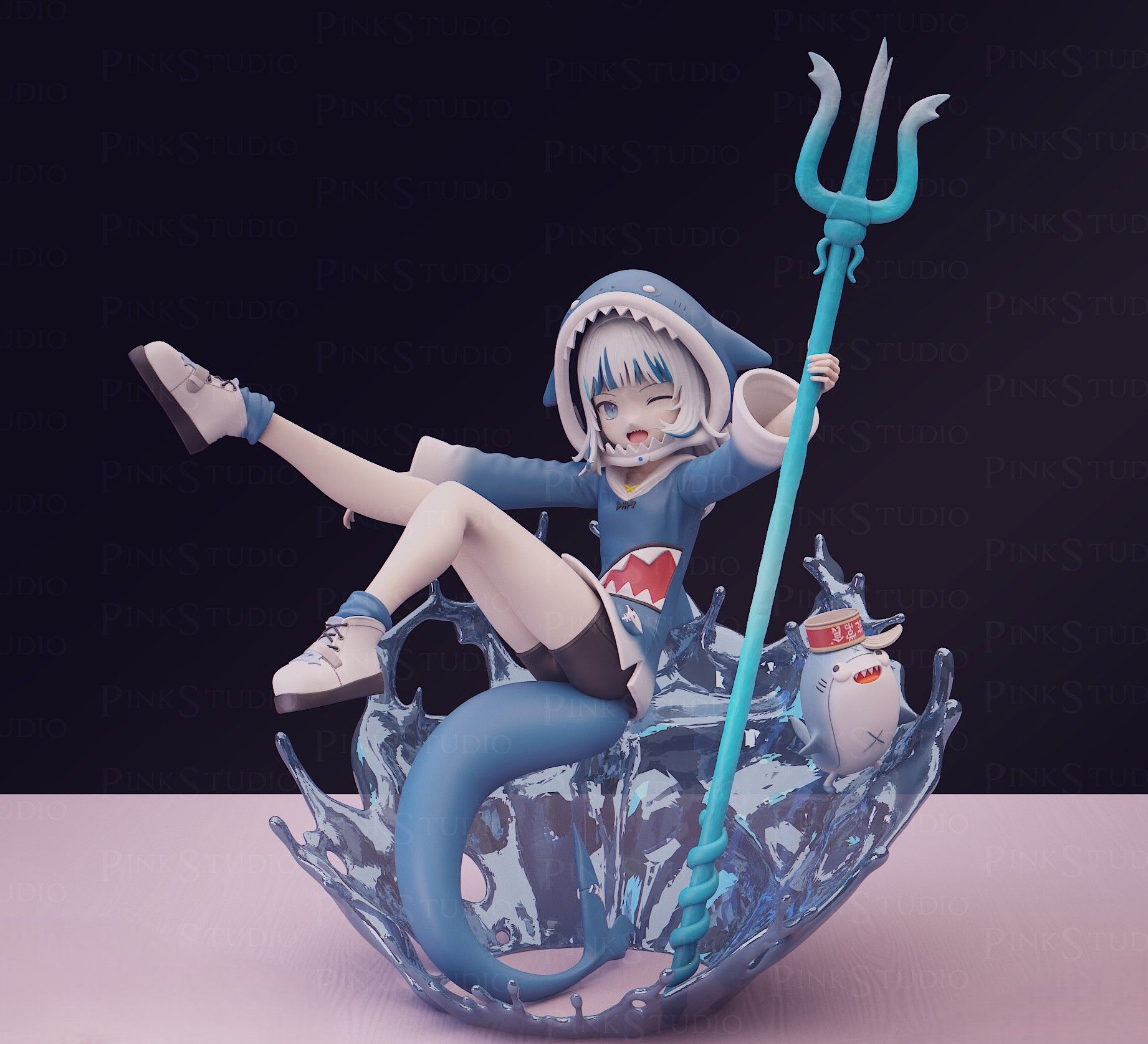 Gawr Gura Statue | Hololive Fan Art by Pink Studio SFW,NSFW 3d printed statue,nsfw statue,Gawr Gura Statue,Hololive Statue,sfw statue