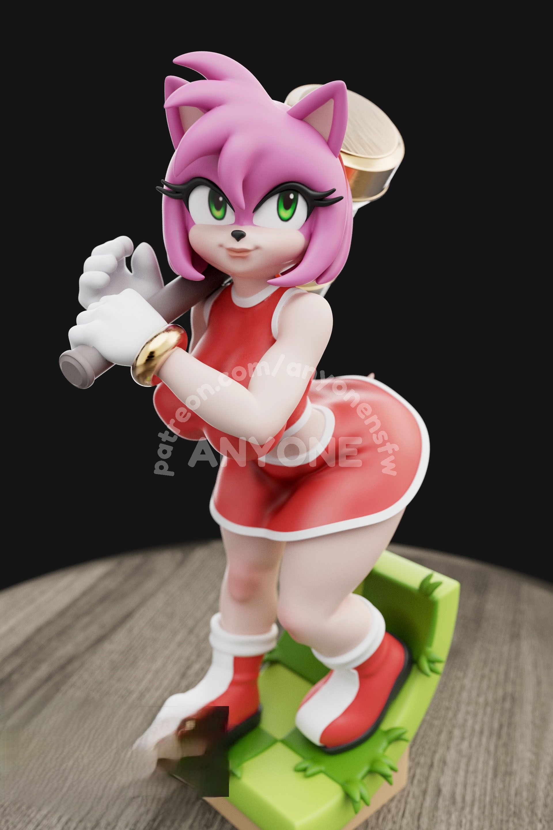Amy Rose Statue | Sonic the Hedgehog Fan Art by Anyonensfw SFW,NSFW,Futa 3d printed,3d printed statue,nsfw statue,futa statue,Amy Rose Statue,Sonic the Hedgehog