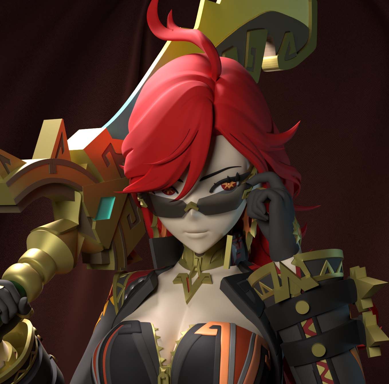 Mavuika Statue | Genshin Impact Fan Art by FunserviceSTL SFW,NSFW,Futa 3d printed statue,nsfw statue,Mavuika statue,Genshin Impact statue,3d printed figure,3d printed,futa statue,futa figurines,futanari figurines,futanari statue