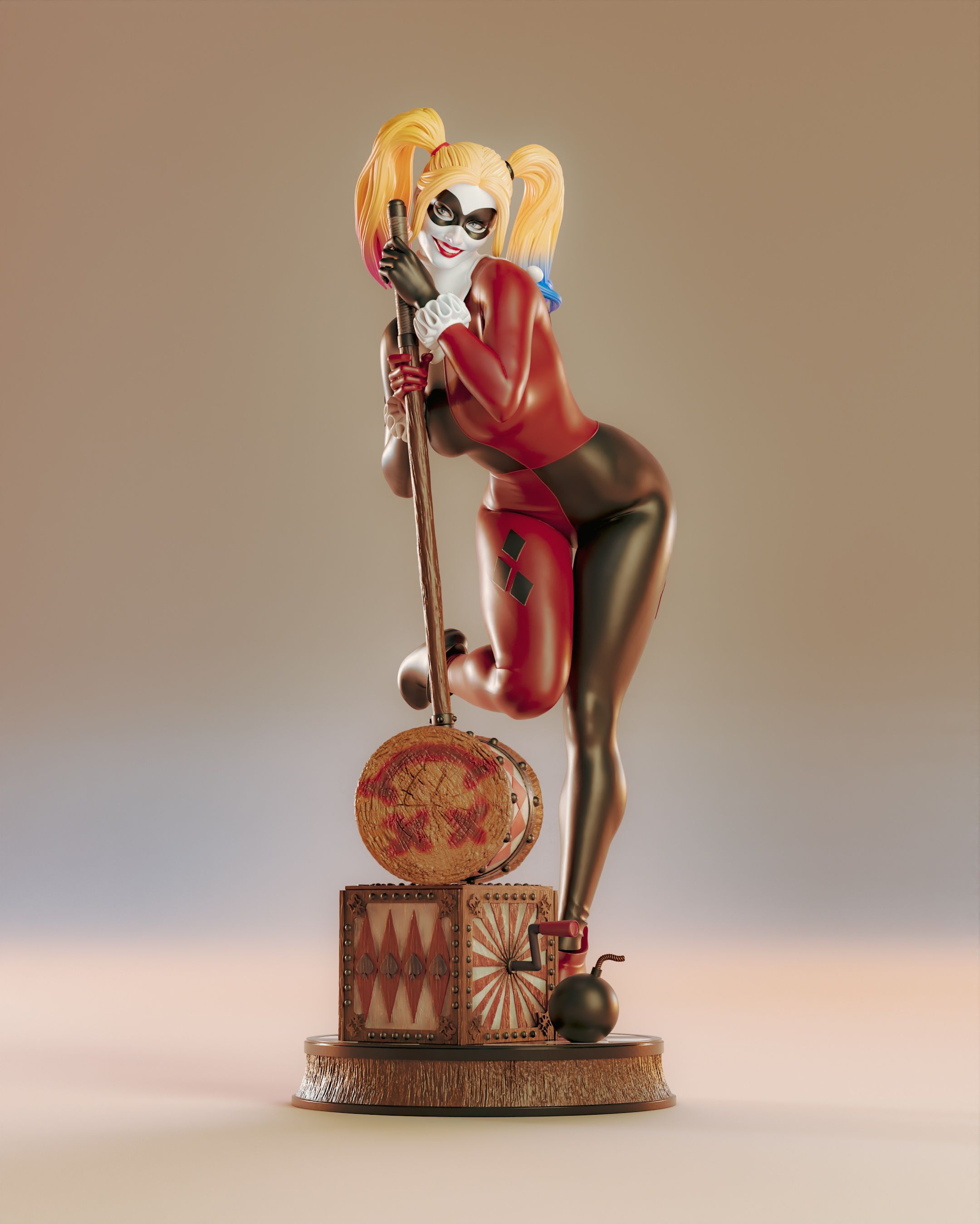 Harley Quinn Statue | DC Fan Art by Abe3D SFW 3d printed statue,sfw statue,harley quinn,3d printed figure,3d printed