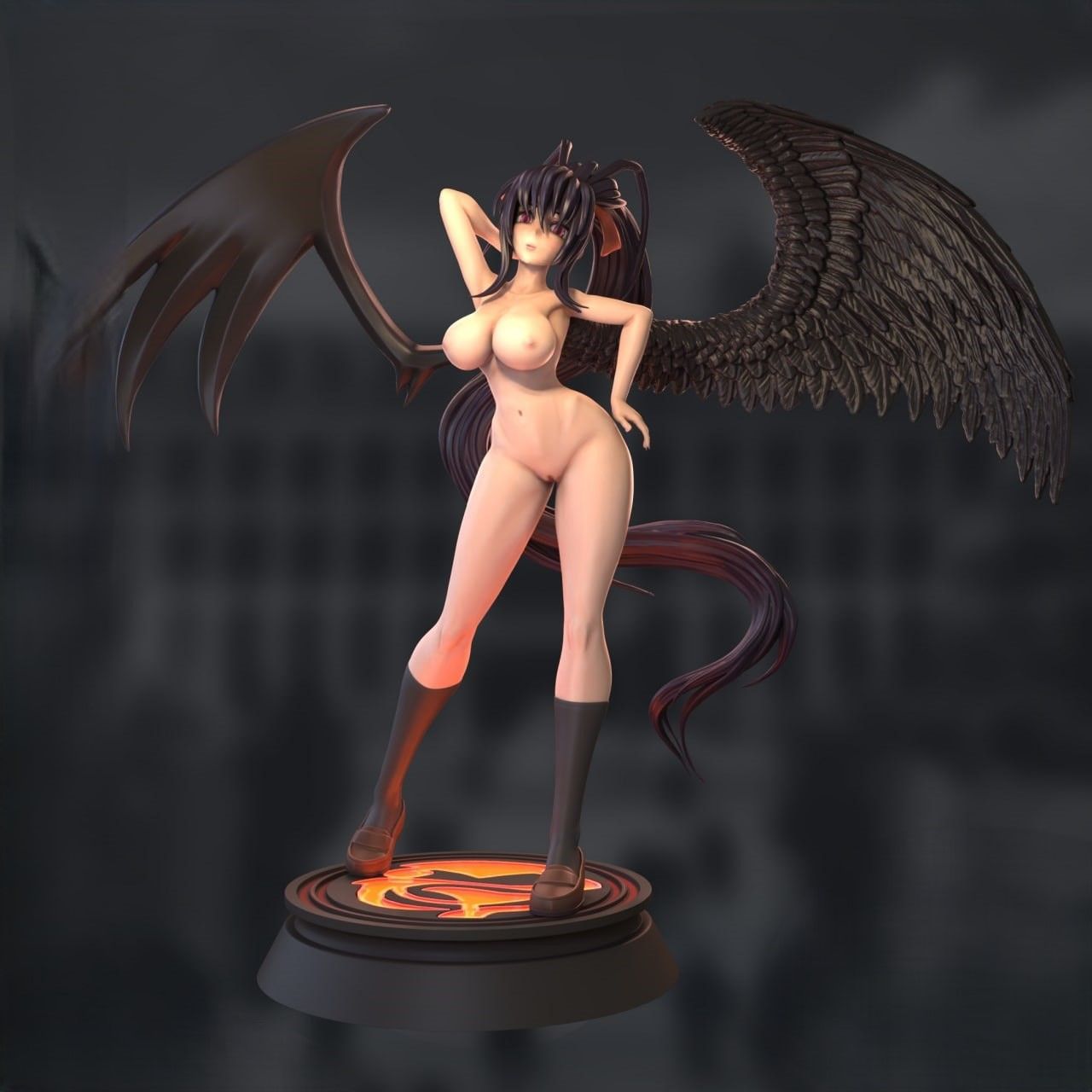 Akeno Himejima Statue | High School DxD Fan Art by Azerama SFW,NSFW 3d printed,3d printed statue,nsfw statue,Akeno Himejima statue,High School DxD statue