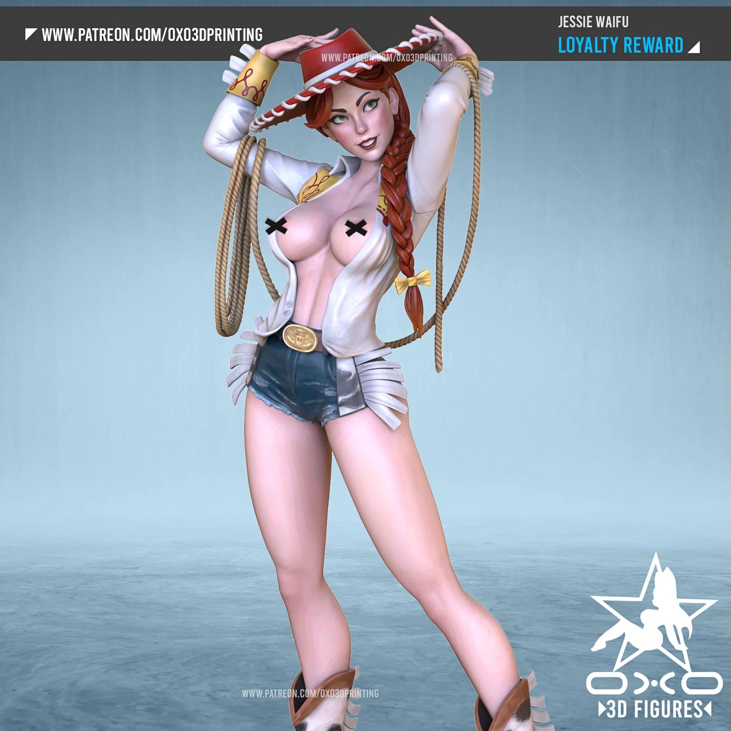 Figura Jessie Waifu | Toy Story Fanart autorstwa OXO3D SFW,NSFW 3d printed,3d printed statue,nsfw statue,3d printed figure,Jessie Waifu statue,Toy Story statue
