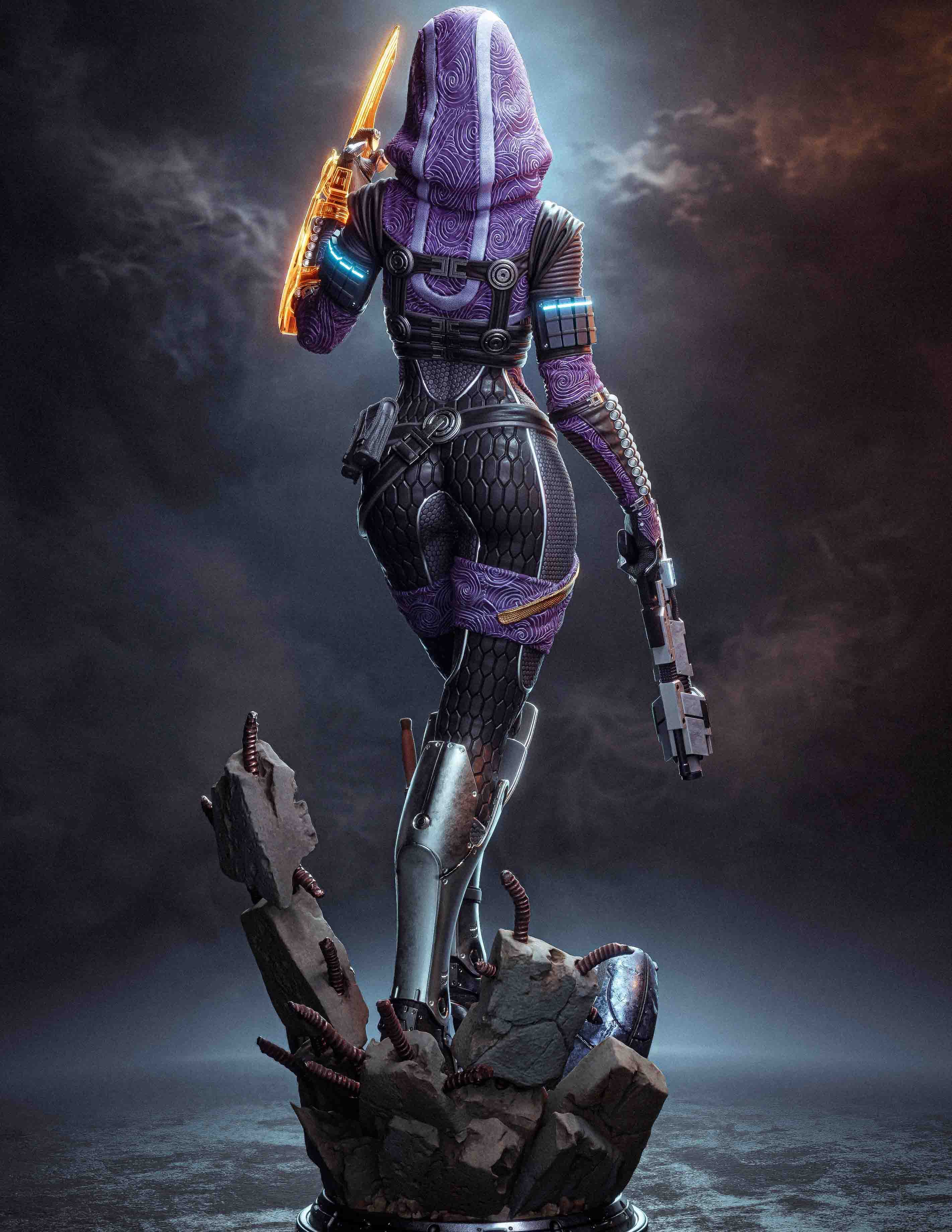 Tali Zorah Statue | Mass Effect Fan Art by Bulkamancer SFW 3d printed statue,3d printed,Tali Zorah Statue,3d printed figure,Mass Effect statue