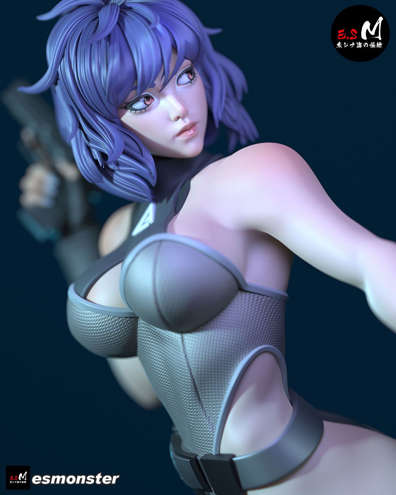 Motoko Kusanagi Statue | Ghost in the Shell Fan Art by E.S Monster SFW,NSFW null