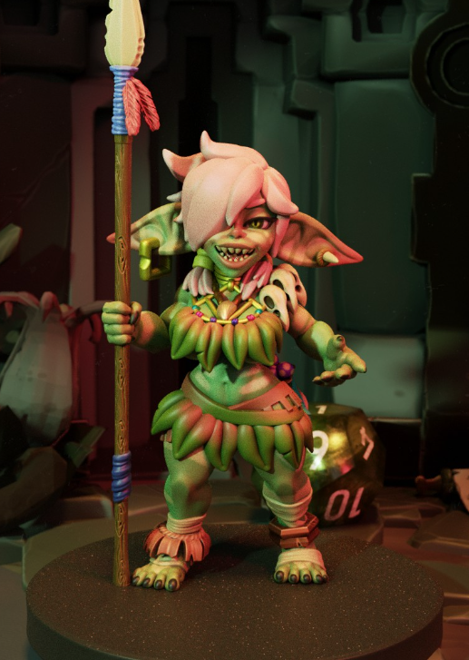 Amazonian Goblin Forager Miniature | DnD Fan Art by Jigglystix SFW 3d printed,miniature,dnd miniature,Amazonian Goblin Forager,3d printed miniature