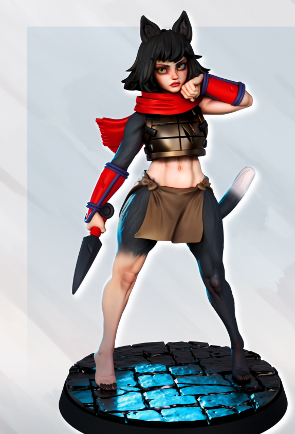 Izu Cat Girl Miniature | DnD Fan Art by Gaz Minis SFW 3d printed,miniature,dnd miniature,Izu Cat Girl,3d printed miniature