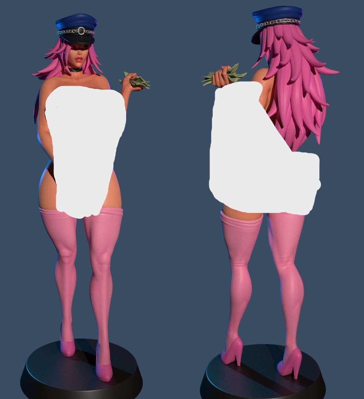 Statua Poison Stripper | Fan art Street Fighter di Studio Sol Union Futa 3d printed statue,3d printed,nsfw statue,futa statue,futa figurines,futanari figurines,futanari statue,3d printed figure,Street Fighter Statue ,Poison Statue