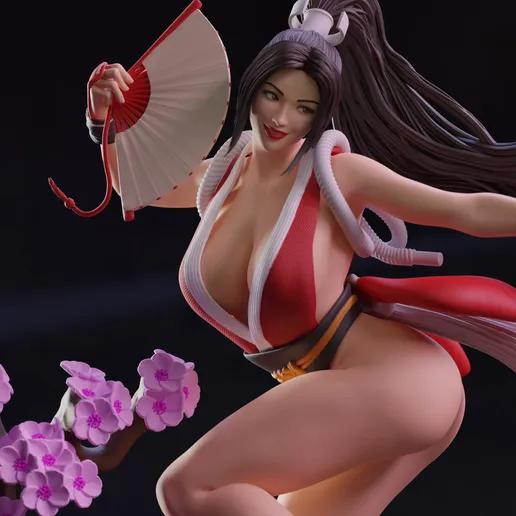 Mai Shiranui Statue | Fatal Fury Fan Art by Abe3D SFW,NSFW 3d printed statue,mai shiranui,fatal fury,3d printed figure,3d printed,nsfw statue