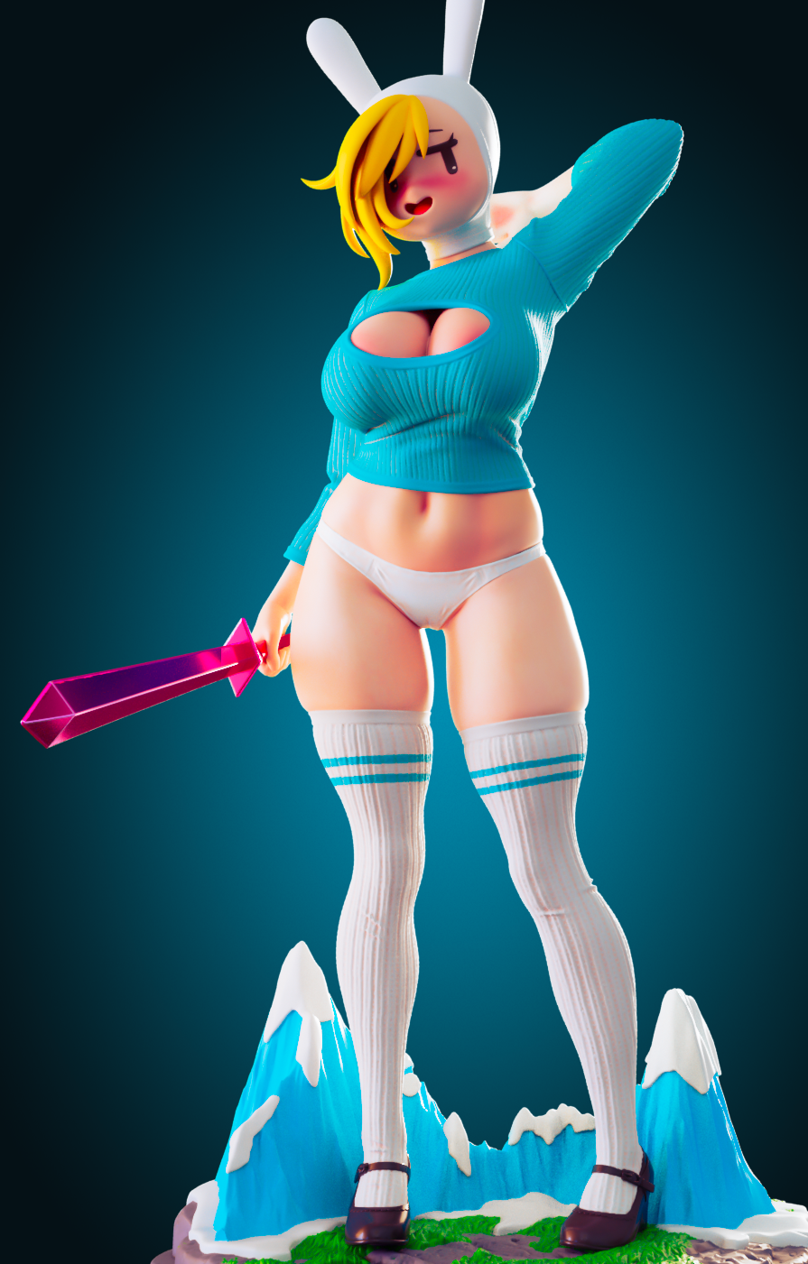 Statua Fionna Campbell | Adeventure Time Fan art di Officer Rhu SFW,NSFW,Futa 3d printed statue,3d printed,3d printed figure,Fionna Campbell Statue,Adeventure Time Statue,futa statue,nsfw statue