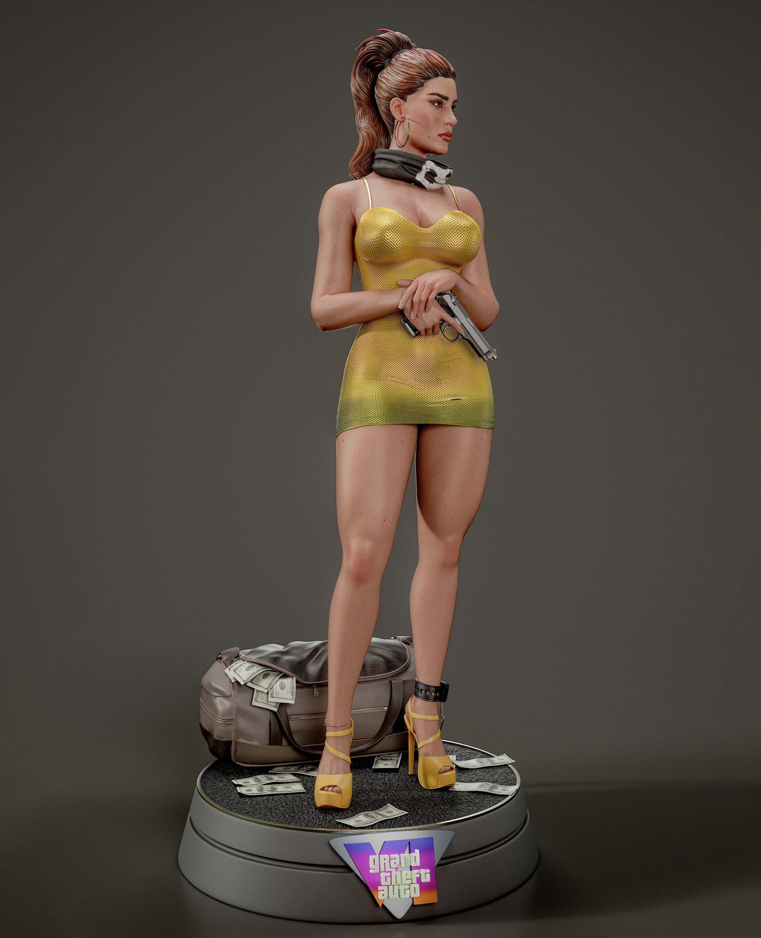 Lucia Caminos Statue | GTA 6 Fan Art by Abe3D SFW,NSFW 3d printed statue,nsfw statue,Lucia Caminos statue,gta statue,3d printed figure,3d printed