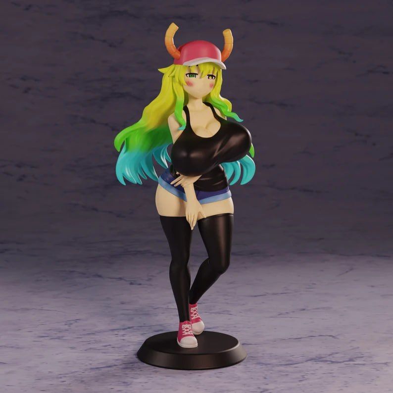 Lucoa Statue | The Maid Dragon Fan Art by PolyBitsArt SFW,NSFW null