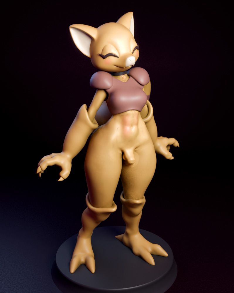 Abra Furry Statue | Pokémon Fan Art by mowmaw NSFW,Futa 3d printed,Abra statue,futa statue,Pokémon statue,furry statue,nsfw statue,futa figurines,futanari figurines,futanari statue