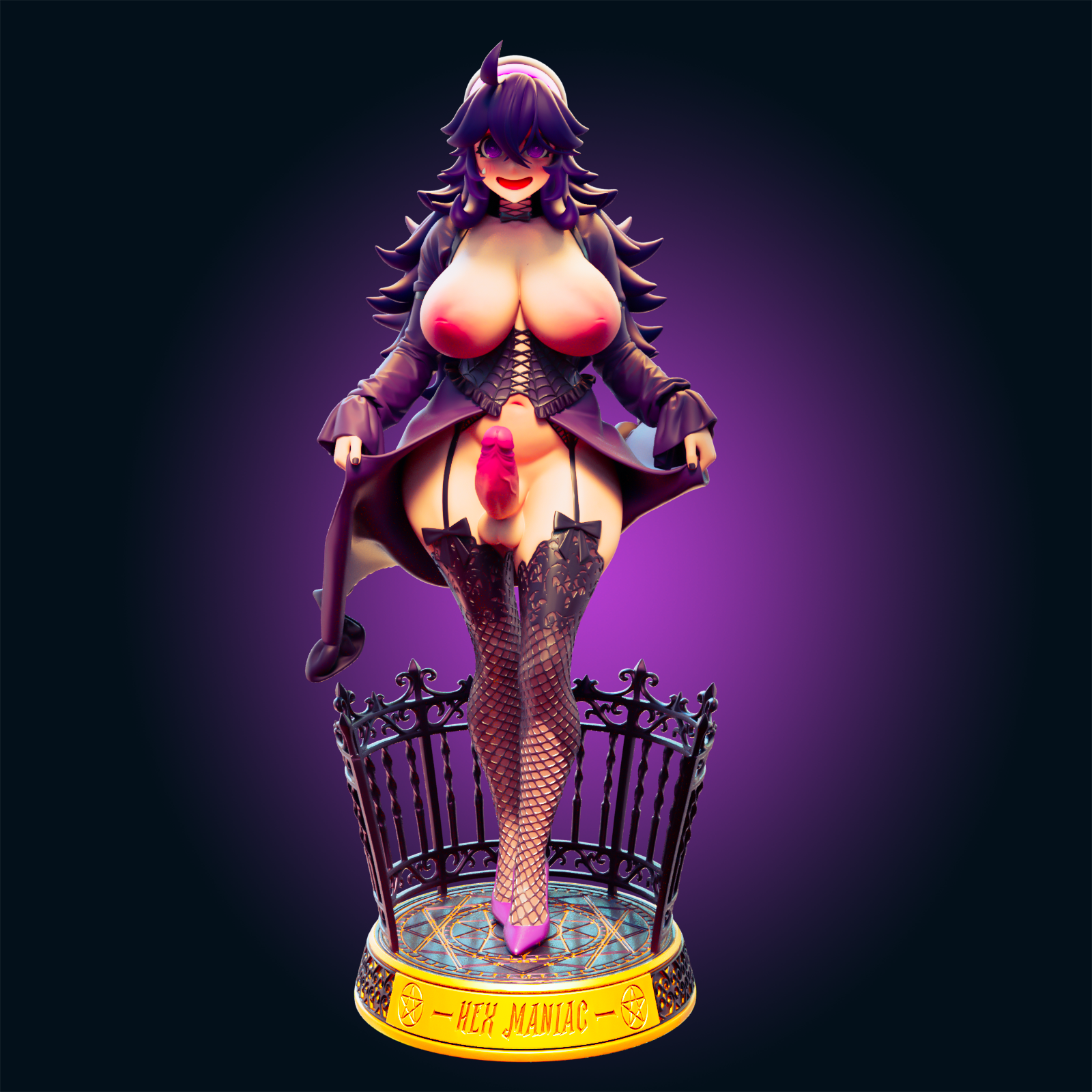 Hex Maniac Ultra Thicc Statue | Pokémon Fan Art by Officer Rhu SFW,NSFW,Futa 3d printed,Hex Maniac statue,futa statue,pokemon statue,furry statue,nsfw statue