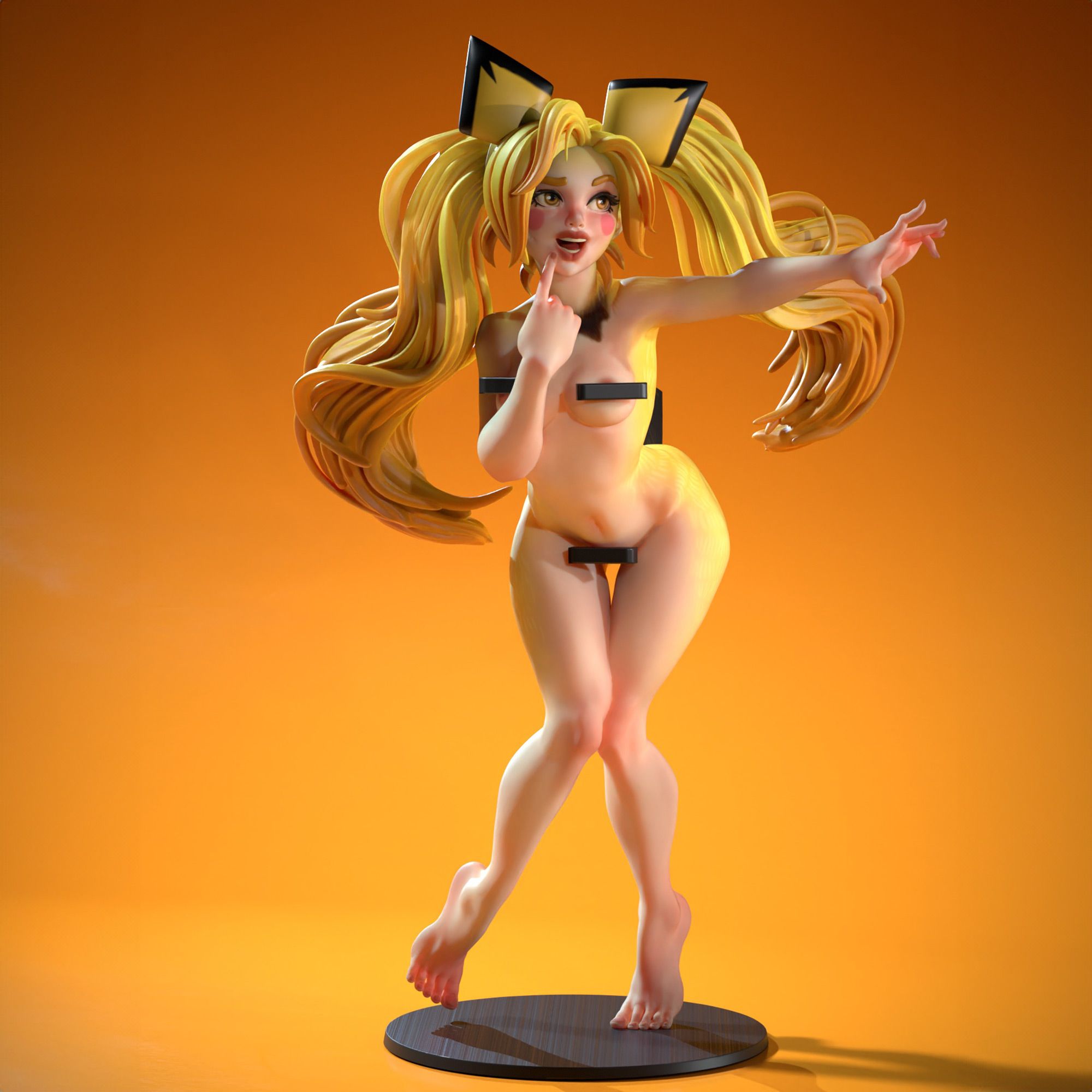 Waifumon Pichu Statue | Pokémon Fan Art by SiryllArt SFW,NSFW 3d printed statue,3d printed,nsfw statue,cosplay pokemon statue,Waifumon Pichu Statue,Pokemon Statue