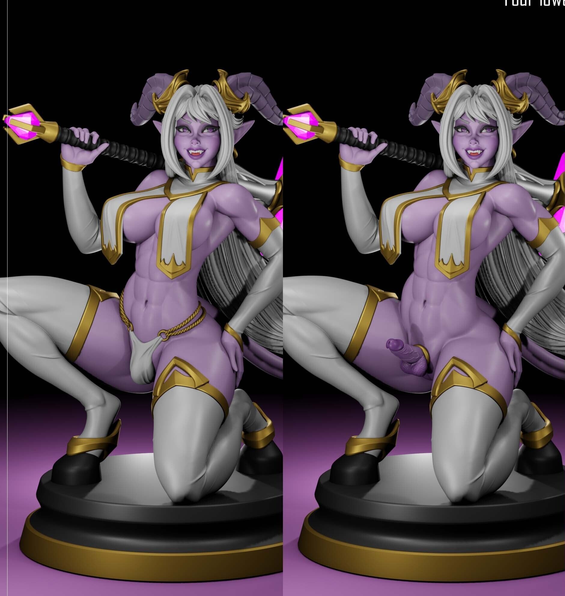 Estatua Draenei Girl | World of Warcraft Fan Art por Digital Dark SFW,NSFW,Futa 3d printed statue,3d printed,nsfw statue,futa statue,3d printed figure,Draenei Girl Statue
