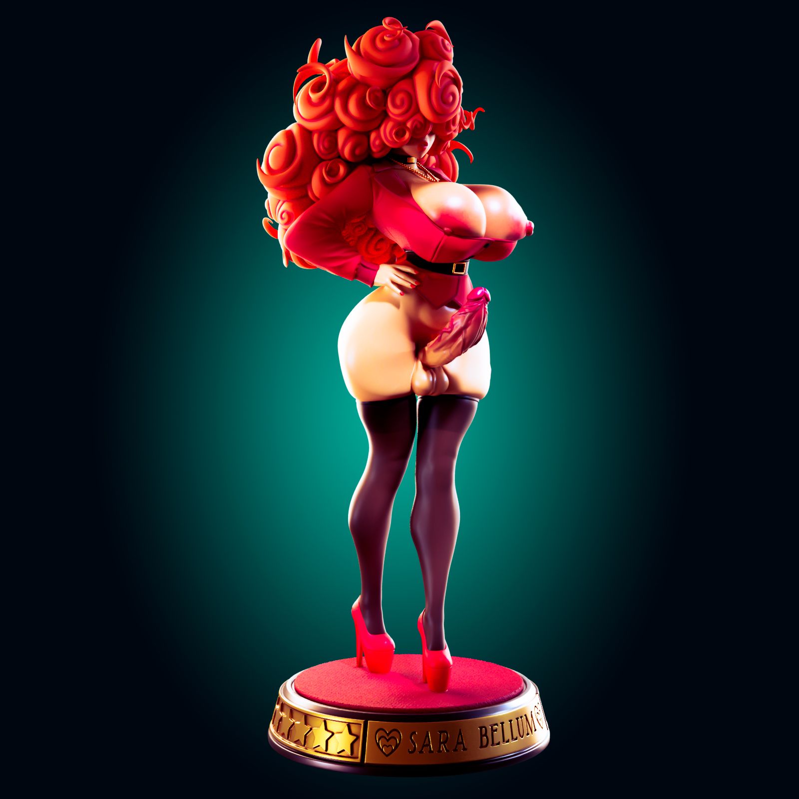 Sara Bellum Ultra Thicc Statue | Powerpuff Girls Fan Art by Officer Rhu SFW,NSFW,Futa 3d printed,Sara Bellum statue,futa statue,Powerpuff Girls statue,furry statue,nsfw statue