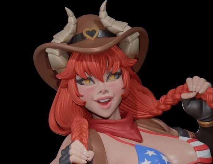 Zentreya Cowgirl Statue | Original Fan Art by Digital Dark SFW,NSFW,Futa 3d printed statue,3d printed,nsfw statue,3d printed figure,Zentreya Statue,futa statue,futa figurines,futanari figurines,futanari statue,original statue