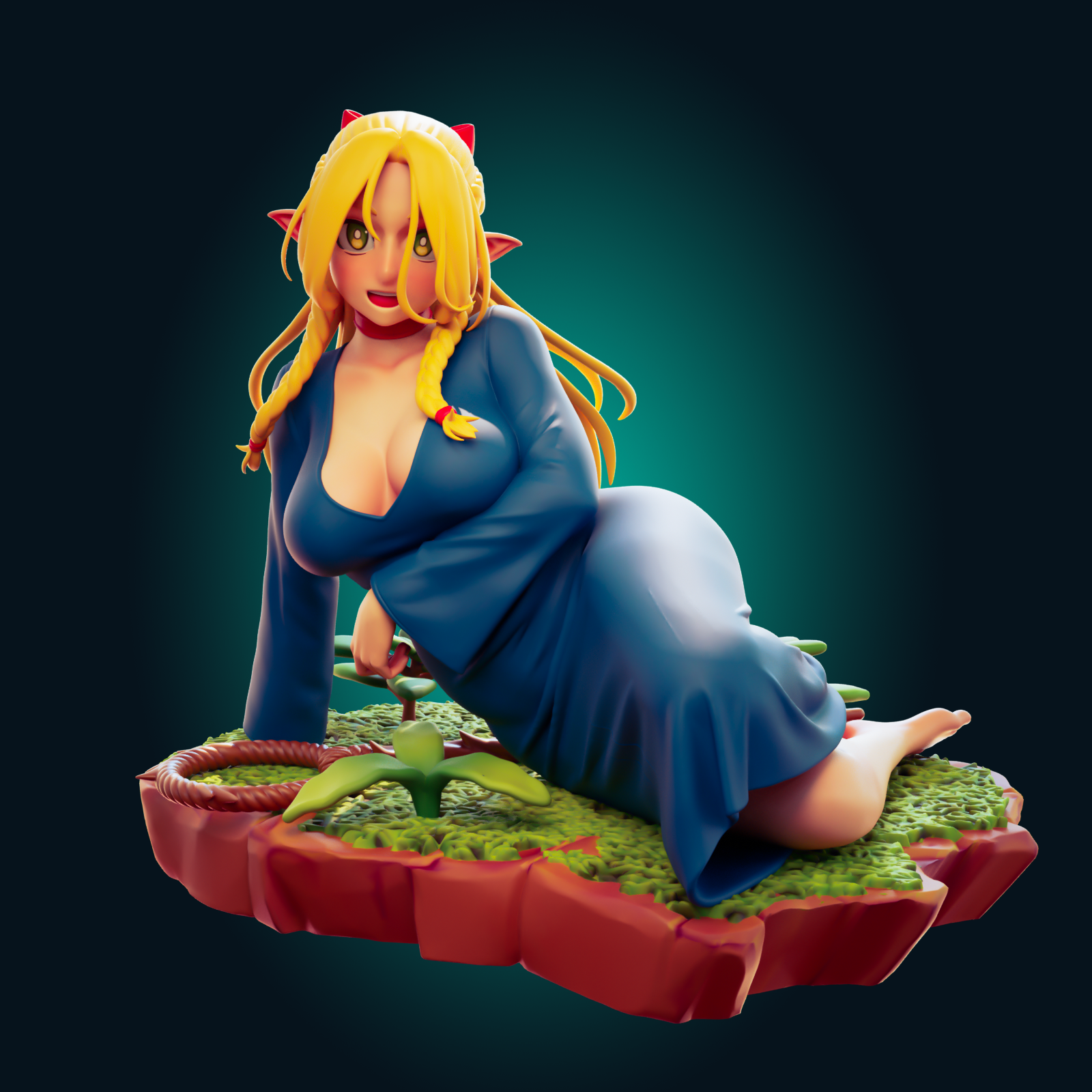 Marcille Donato Statue | Delicious in Dungeon Fan Art by Officer Rhu SFW,NSFW,Futa 3d printed,Marcille Donato statue,futa statue,Delicious in Dungeon statue,nsfw statue