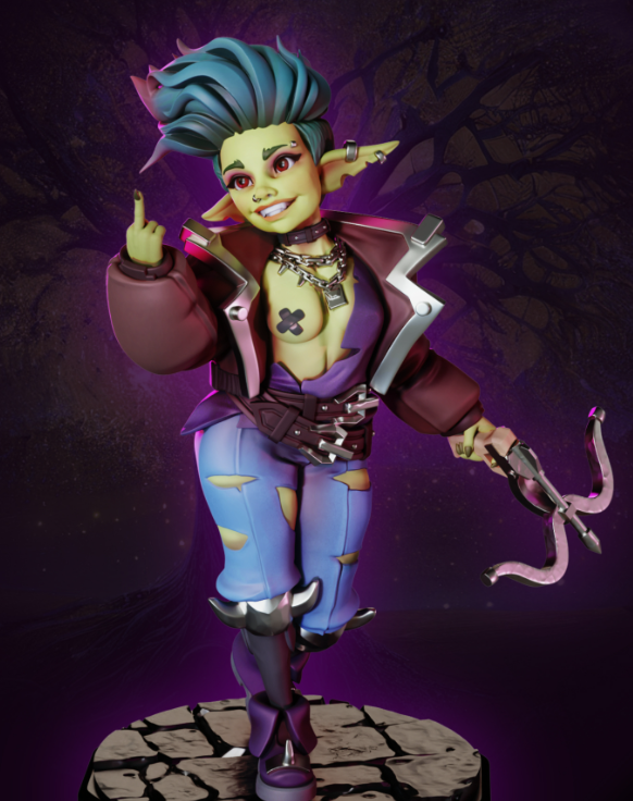 Flinty the Punk Goblin Miniature | DnD Fan Art by Gaz Minis SFW,NSFW 3d printed,miniature,dnd miniature,Flinty the Punk Goblin,3d printed miniature,nsfw miniature