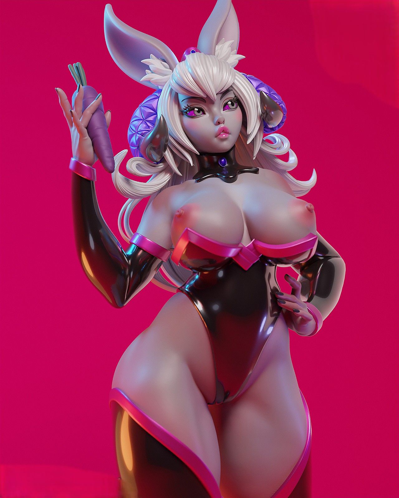 Empress Celestine Rabbit Statue | Subverse Fan Art by E.S Monster SFW,NSFW 3d printed statue,3d printed,Empress Celestine Rabbit statue,nsfw statue,3d printed figure,subverse