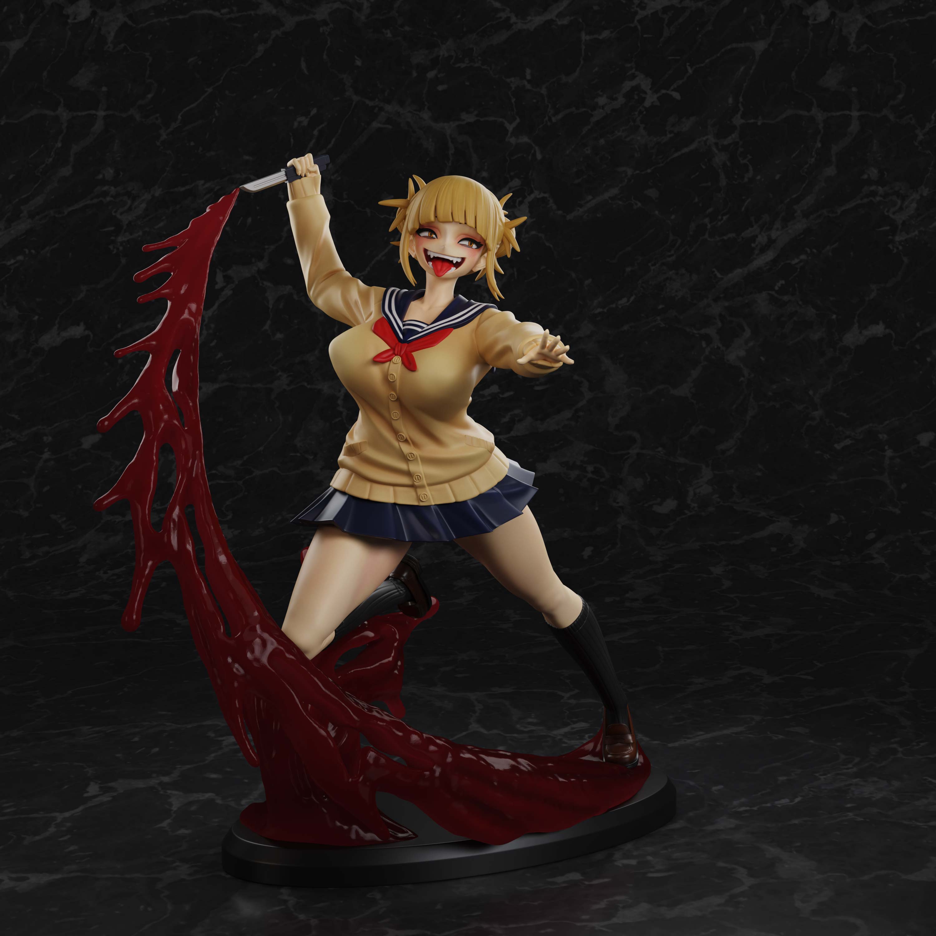 Toga Himiko Statue | My Hero Academia Fan Art by PolyBitsArt SFW,NSFW 3d printed statue,3d printed,My Hero Academia statue,nsfw statue,3d printed figure,Toga Himiko Statue