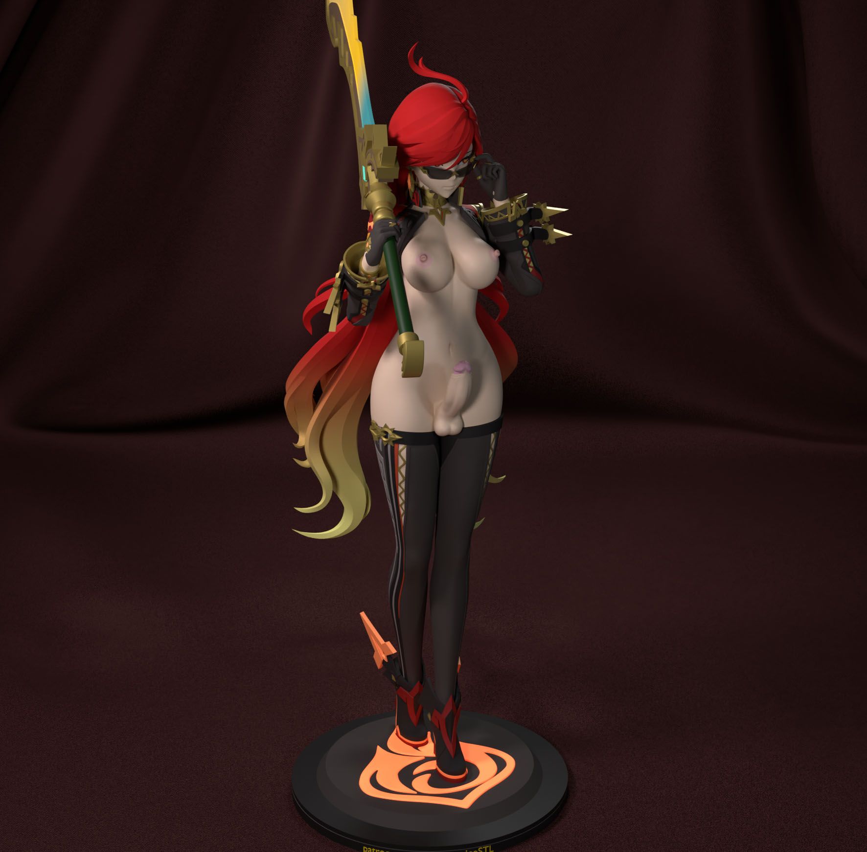 Mavuika Statue | Genshin Impact Fan Art by FunserviceSTL SFW,NSFW,Futa 3d printed statue,nsfw statue,Mavuika statue,Genshin Impact statue,3d printed figure,3d printed,futa statue,futa figurines,futanari figurines,futanari statue
