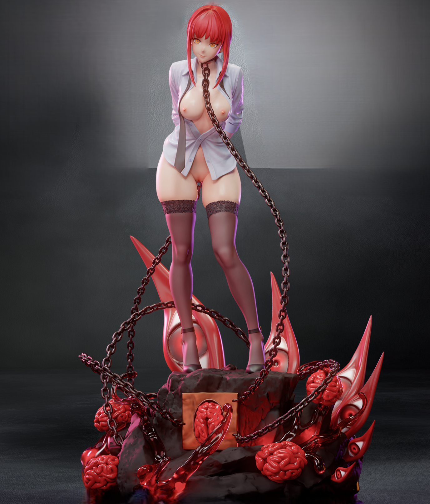 Makima Statue | Chainsaw Man Fan Art by CW Studios NSFW 3d printed statue,Chainsaw Man Statue,3d printed,Makima Statue,3d printed figure