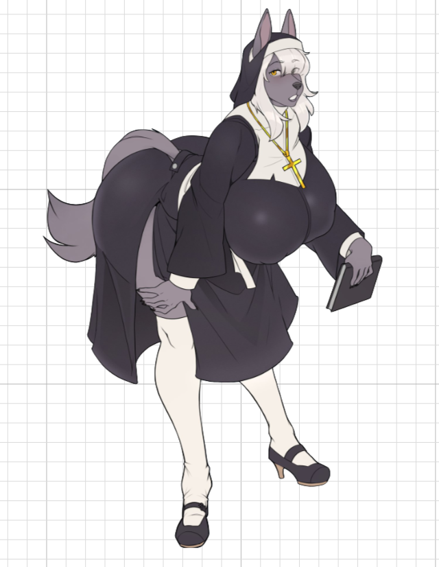 Maria Nun Furry Sticker | Original Vinyl Sticker SFW sfw sticker,stickers,Maria Nun Furry sticker,original sticker