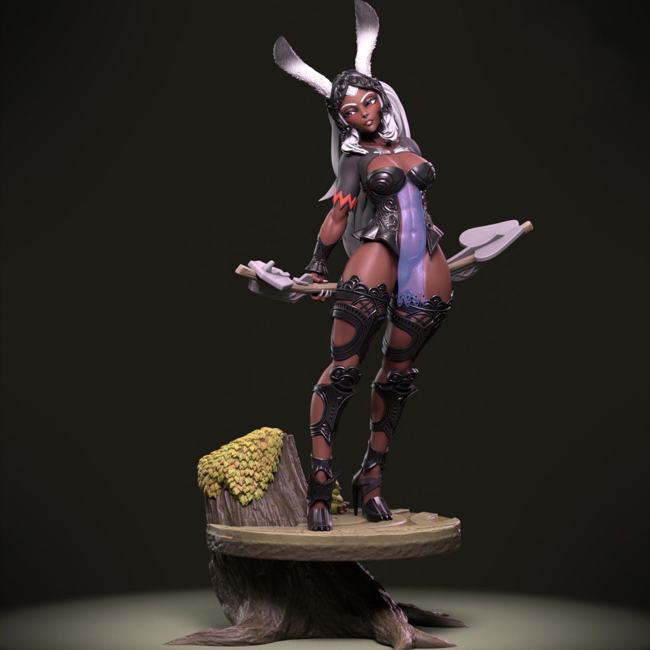 Fran Statue | Final Fantasy Fan Art by Jigglystix SFW,NSFW,Futa 3d printed statue,3d printed,nsfw statue,3d printed figure,futa statue,Fran Statue,Final Fantasy Statue,futa figurines,futanari figurines,futanari statue