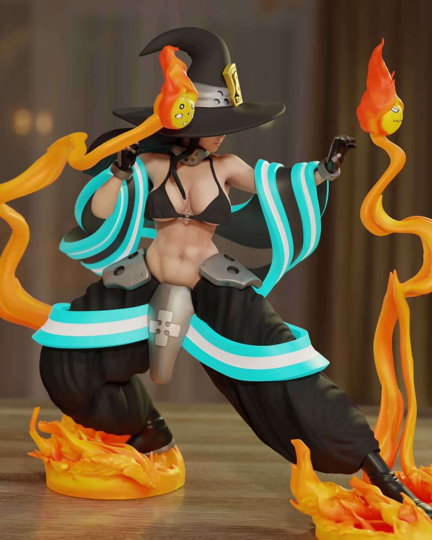 Maki Oze Statue | Fire Force Fan Art by Momoji3d SFW,NSFW null