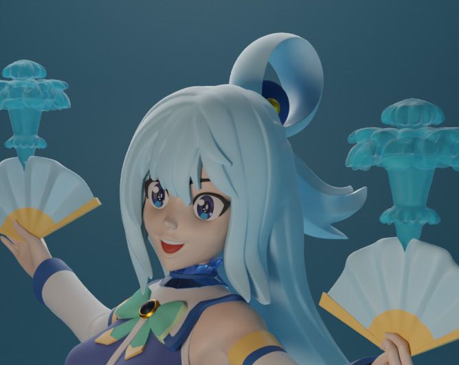 Aqua Statue | Konosuba Fan Art by FunserviceSTL SFW,NSFW 3d printed statue,nsfw statue,Konosuba statue,Aqua Statue,3d printed figure,3d printed