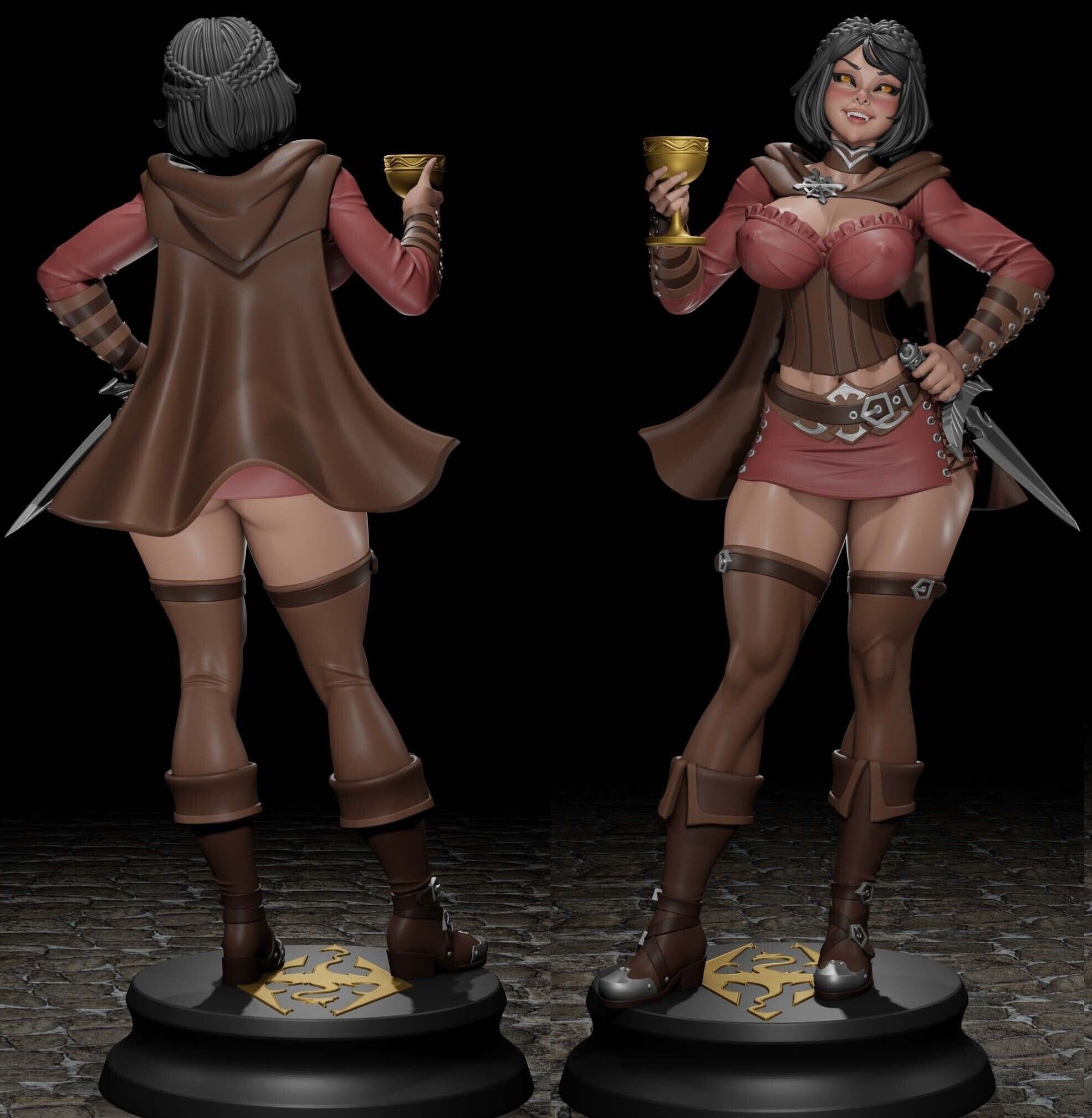 Statua Serana Vampire | DnD Fan Art di Digital Dark SFW,NSFW,Futa 3d printed statue,3d printed,nsfw statue,futa statue,3d printed figure,Serana Vampire Statue