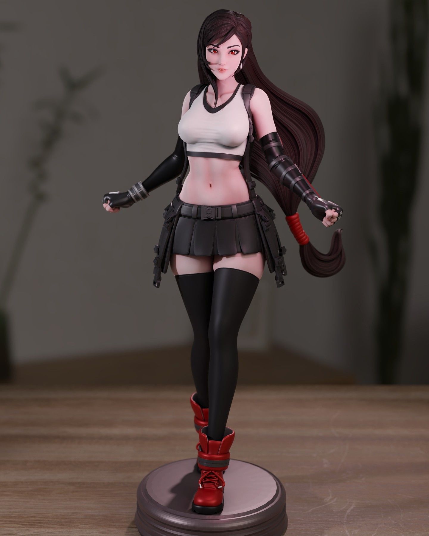Tifa Lockhart Statue | Final Fantasy Fan Art by Momoji3d SFW,NSFW null