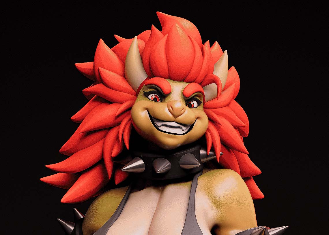 Bowser Girl Furry Statue | Super Mario Fan Art by Gatsu SFW,NSFW,Futa 3d printed statue,3d printed,nsfw statue,futa statue,Bowser Girl Statue,Super Mario Statue,futa figurines,futanari figurines,futanari statue,furry statue