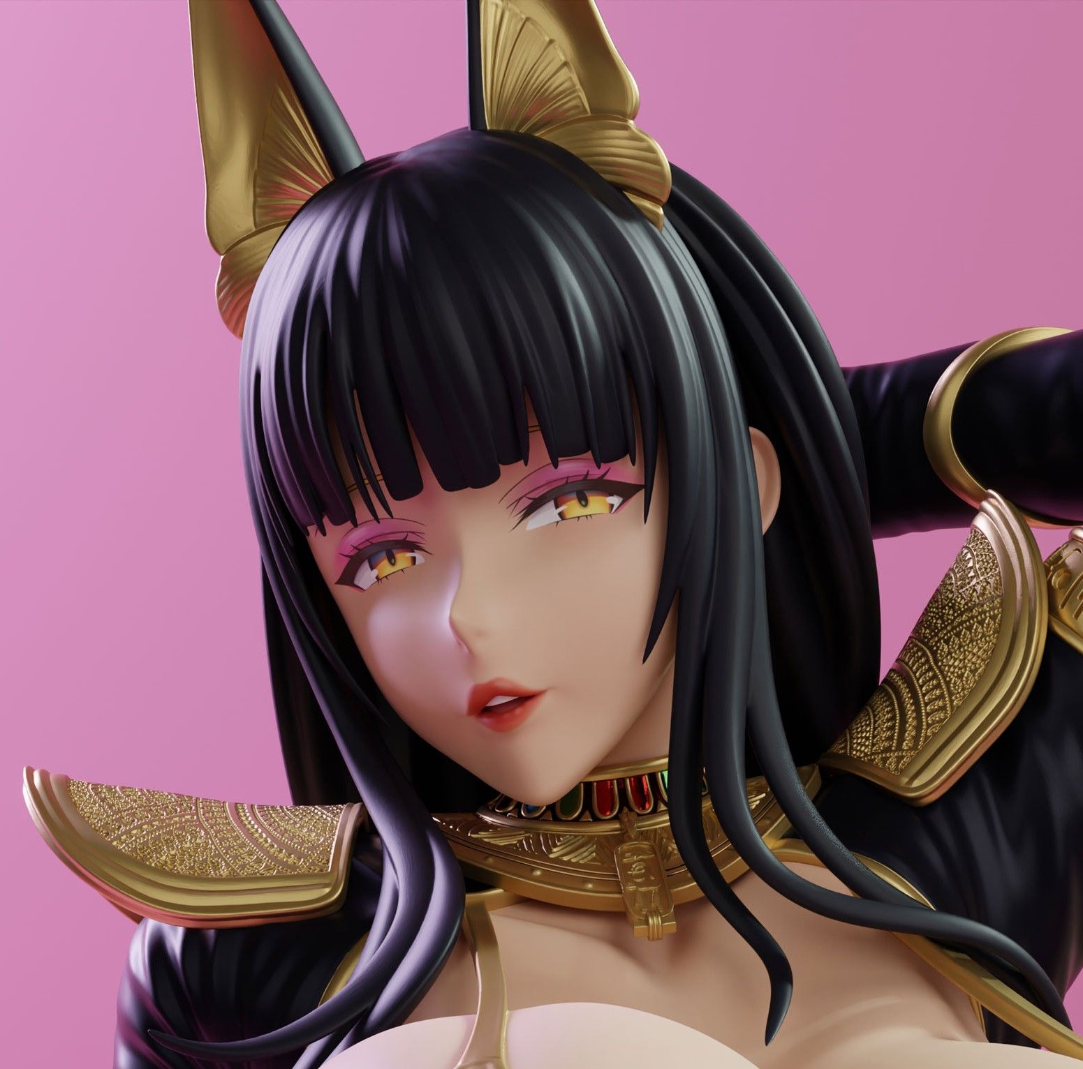 Anubis Egyptian Girl Statue | Original Fan Art by KiTNo SFW,NSFW 3d printed statue,3d printed figure,nsfw statue,Anubis statue,original statue