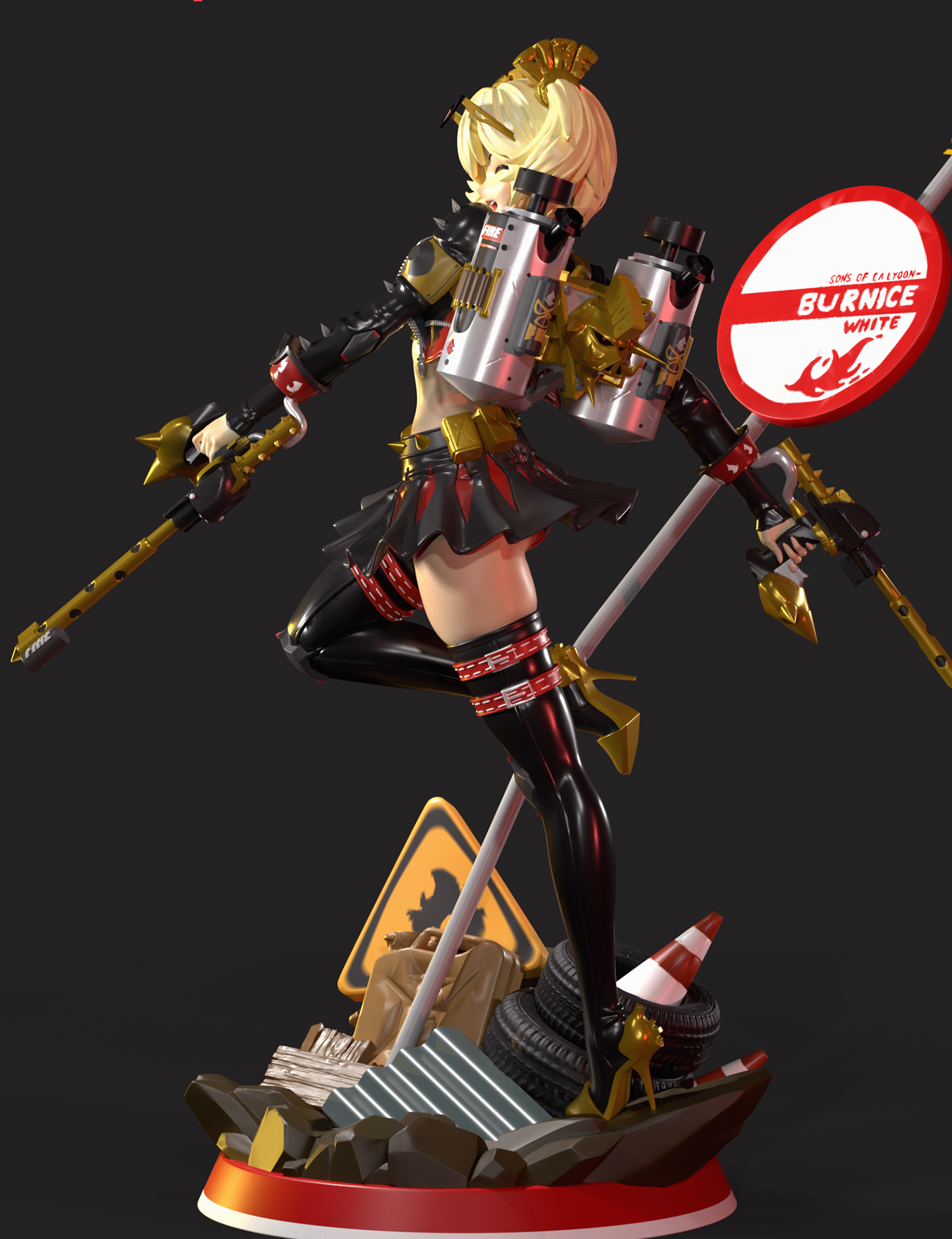 Burnice White Statue | Zenless Zone Zero Fan Art by CW Studios SFW 3d printed statue,Zenless Zone Zero,3d printed,Burnice White Statue,3d printed figure