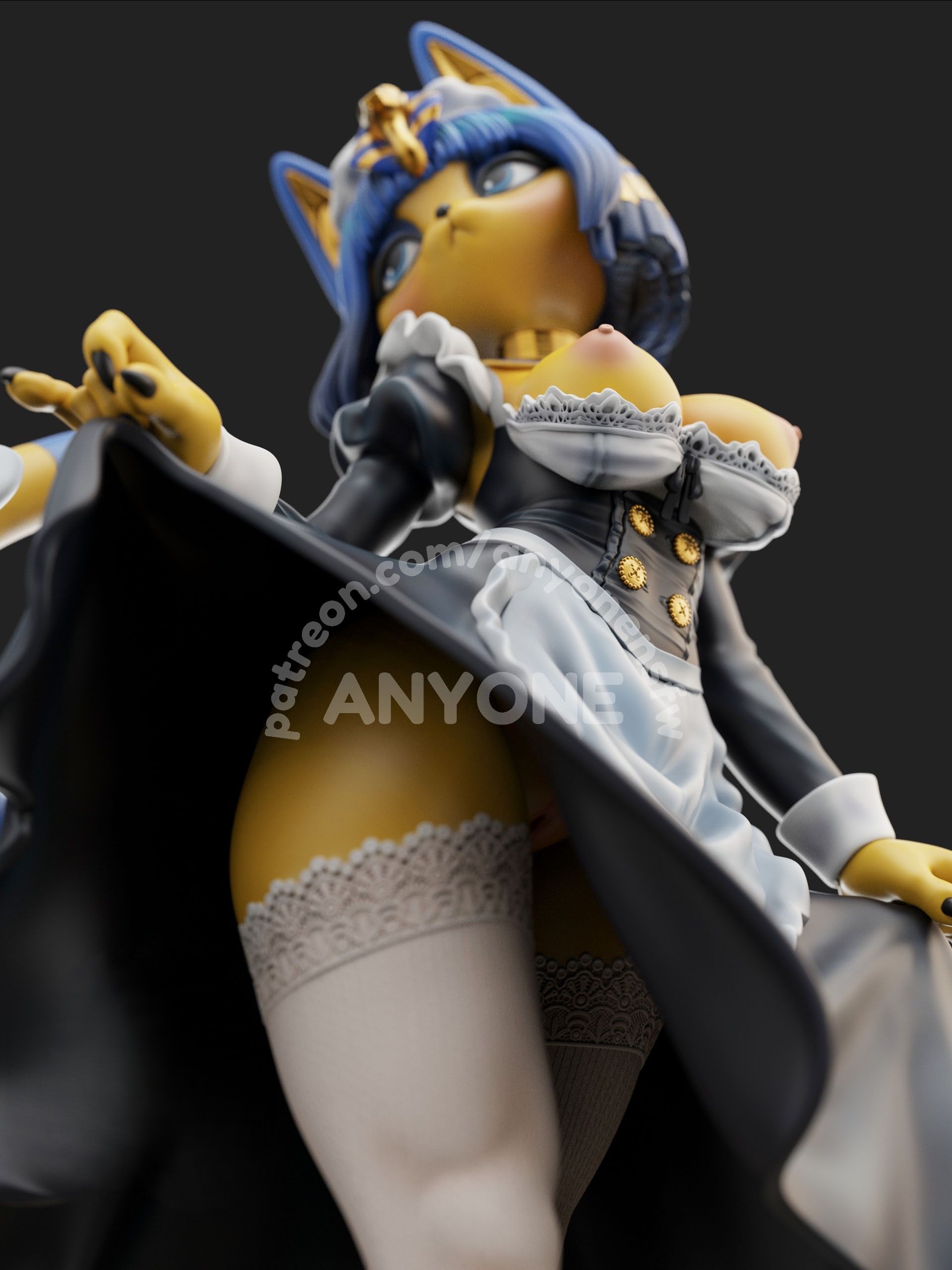 Ankha Maid Statue | Animal Crossing Fan Art by Anyonensfw SFW,NSFW 3d printed,3d printed statue,nsfw statue,Toriel Goat Statue,Undertale Statue