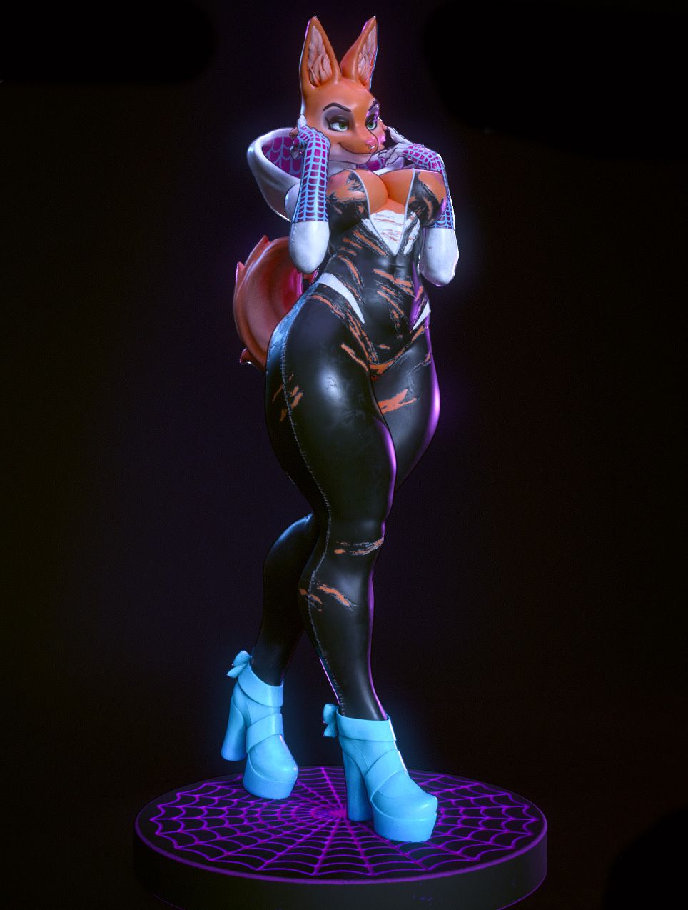 Spider Gwen Furry Statue | Marvel Fan Art by Gatsu SFW,NSFW 3d printed statue,3d printed,nsfw statue,Spider Gwen Statue,Marvel Statue,furry statue