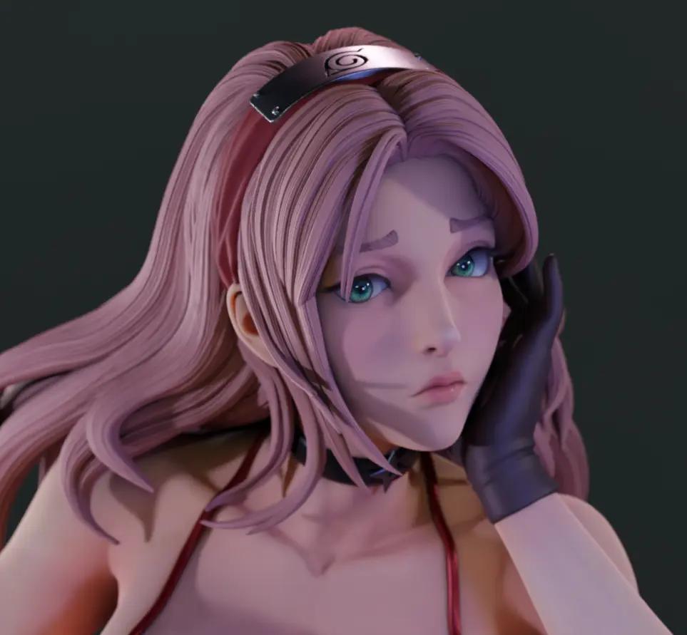Sakura Haruno Statue | Naruto Fan Art by Momoji3d SFW,NSFW 3d printed,3d printed statue,nsfw statue,Sakura Haruno statue,Naruto statue