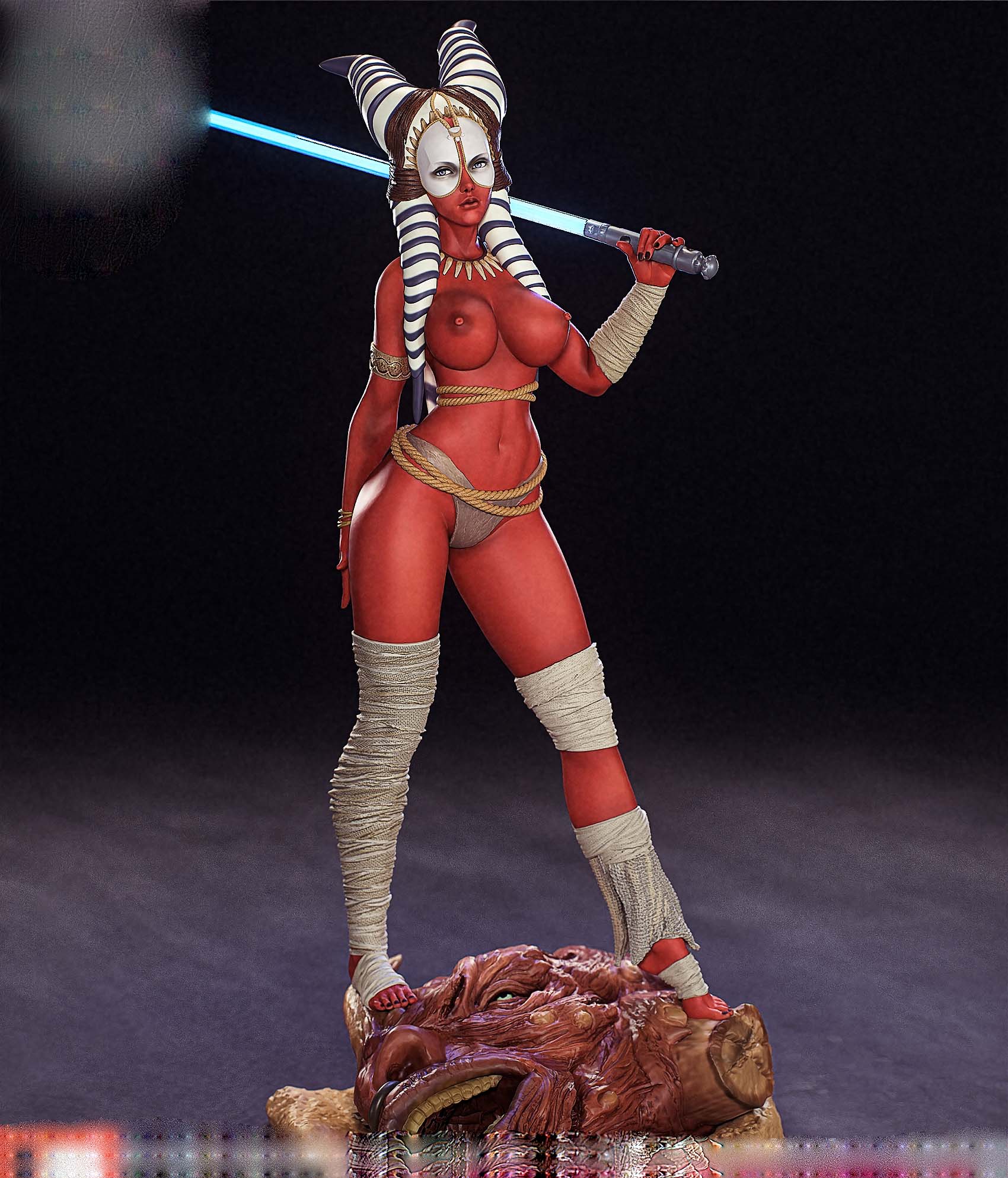 Shaak-Ti Statue | Star Wars Fan Art by PEACHFIGURE SFW,NSFW 3d printed,3d printed statue,Shaak-Ti statue,Star Wars statue,nsfw statue