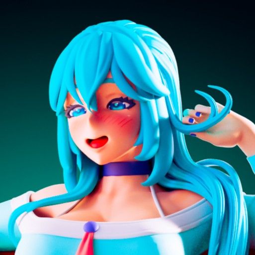 Aqua Pajamas Statue | Konosuba Fan Art by Officer Rhu SFW,NSFW,Futa 3d printed,Aqua Pajamas statue,futa statue,Konosuba statue,nsfw statue