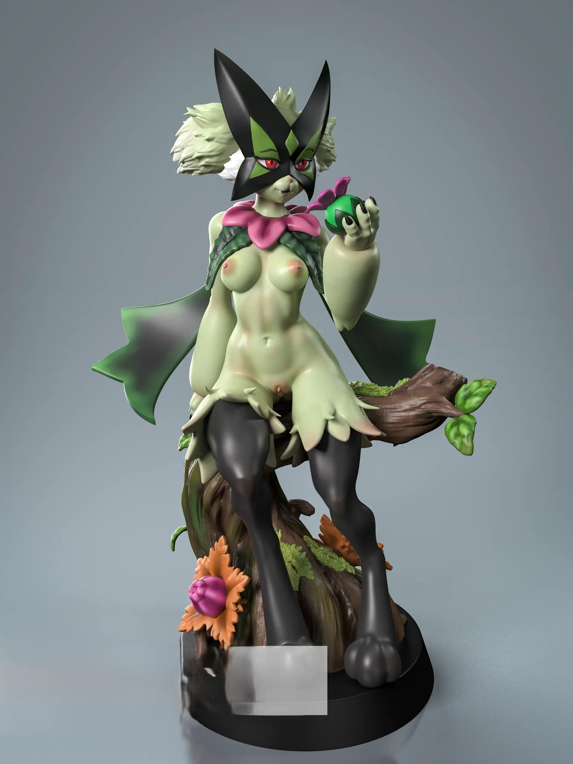 Meowscarada Statue | Pokémon Fan Art by Anyonensfw SFW,NSFW,Futa 3d printed,3d printed statue,nsfw statue,futa statue,furry statue,Meowscarada Statue,Pokémon Statue