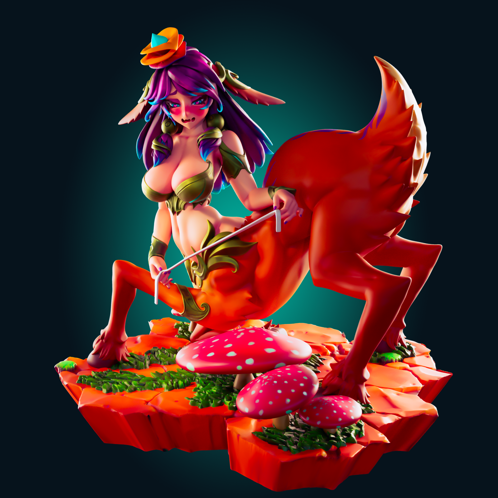 Lillia Fae Fawn Statue | League of Legends Fan Art by Officer Rhu SFW,NSFW,Futa 3d printed,Lillia Fae Fawn statue,futa statue,League of Legends statue,furry statue,nsfw statue