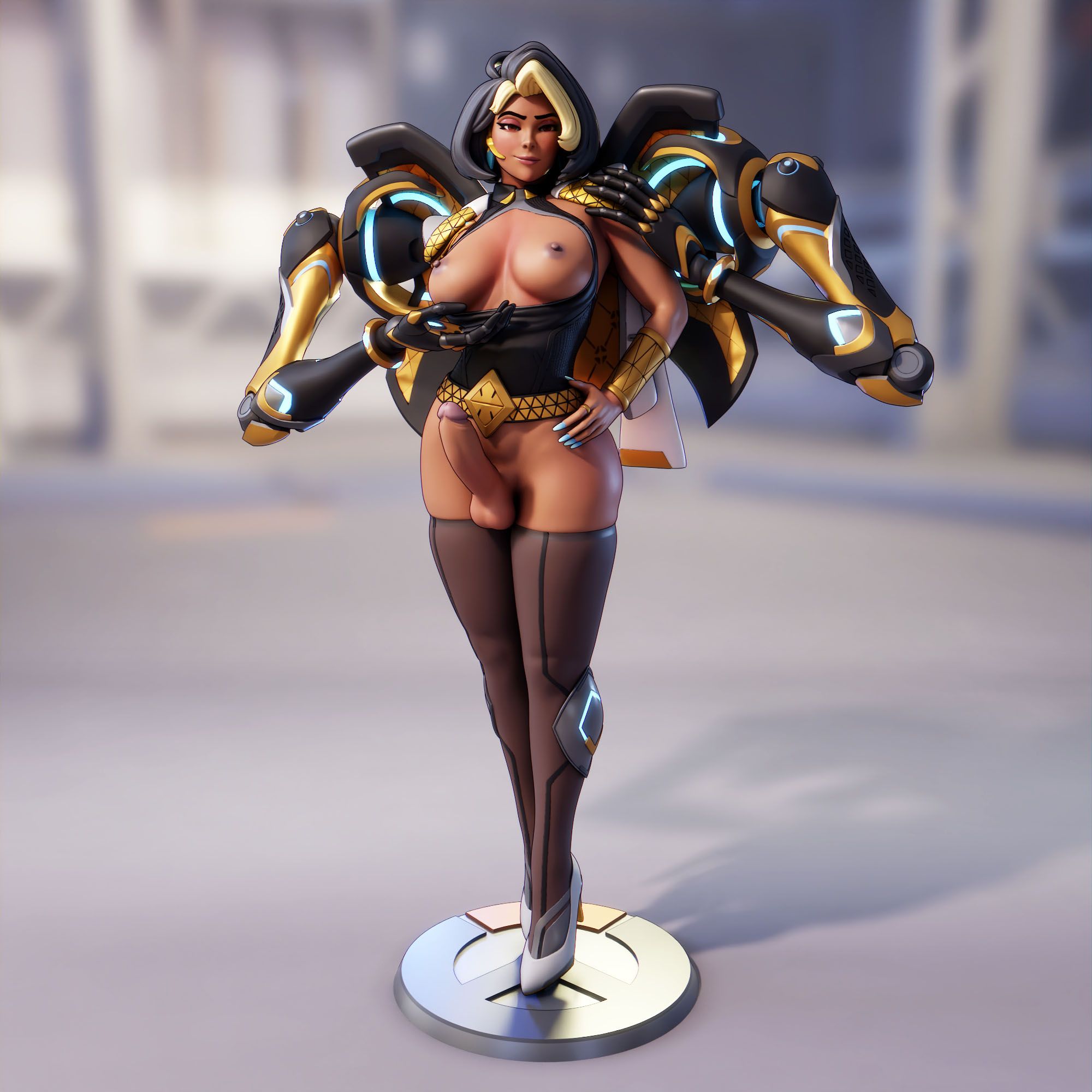 Domina Statue | Overwatch Fan Art by FunserviceSTL SFW,NSFW,Futa 3d printed,3d printed statue,nsfw statue,futa statue,Domina Statue,Overwatch Statue,futa figurines,futanari figurines,futanari statue