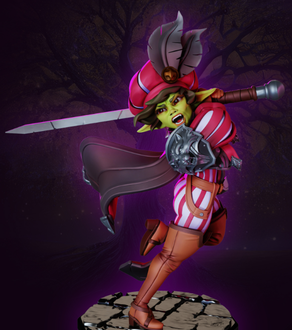 Goblin Squire Pear Miniature | DnD Fan Art by Gaz Minis SFW,NSFW 3d printed,miniature,dnd miniature,Goblin Squire Pear,3d printed miniature,nsfw miniature