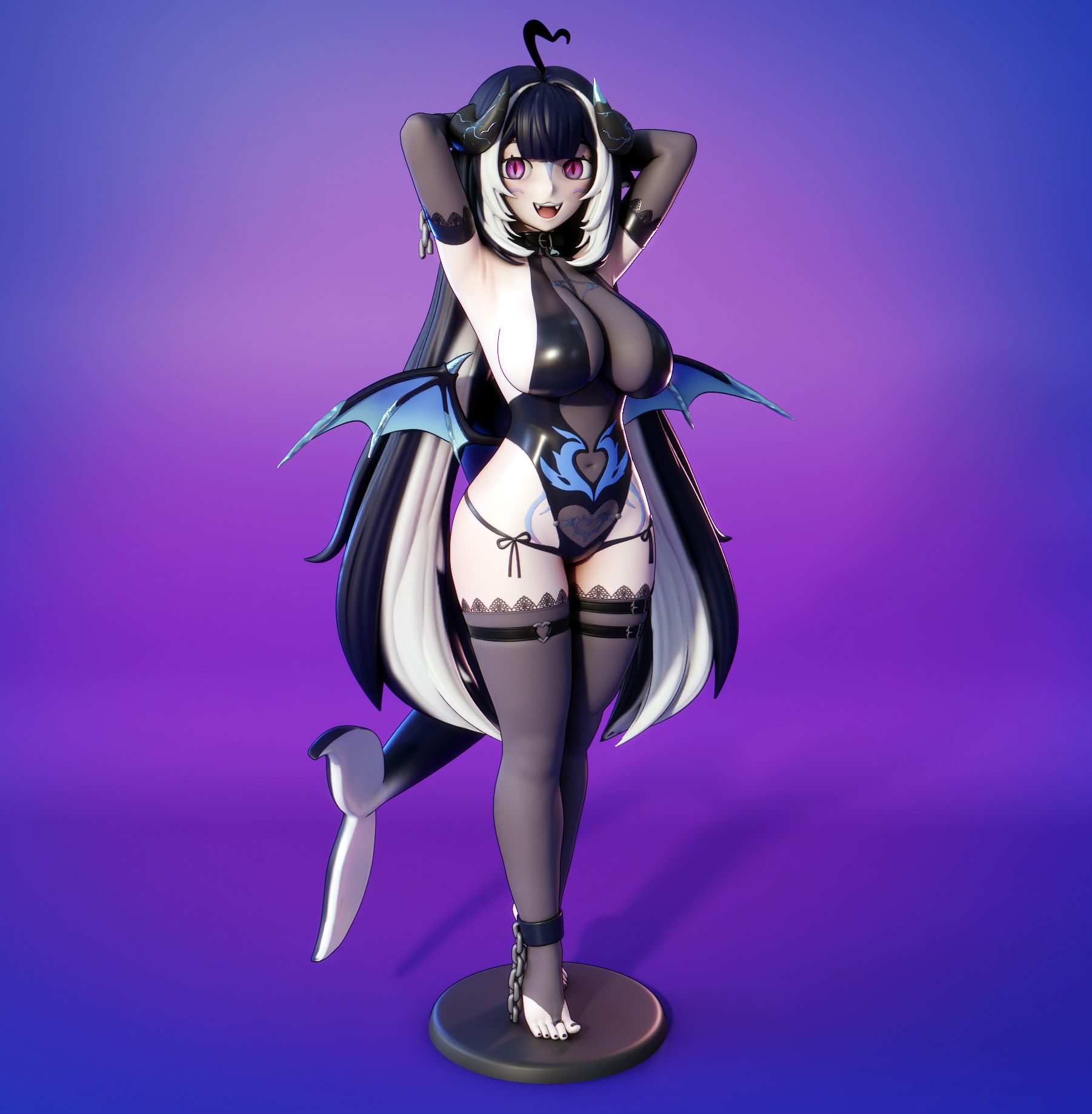Succubus Shylily Statue | Vtuber Fan Art by FunserviceSTL SFW,NSFW,Futa 3d printed,3d printed statue,nsfw statue,futa statue,Succubus Shylily Statue,Vtuber Statue,futa figurines,futanari figurines,futanari statue