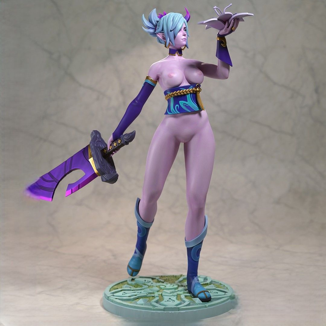 Spirit Blossom Riven Statue | League of Legends Fan Art by Azerama SFW,NSFW 3d printed,3d printed statue,nsfw statue,Spirit Blossom Riven statue,league of legends statue