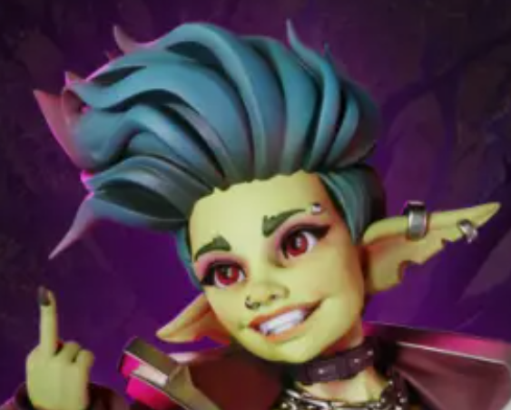 Flinty the Punk Goblin Miniature | DnD Fan Art by Gaz Minis SFW,NSFW 3d printed,miniature,dnd miniature,Flinty the Punk Goblin,3d printed miniature,nsfw miniature