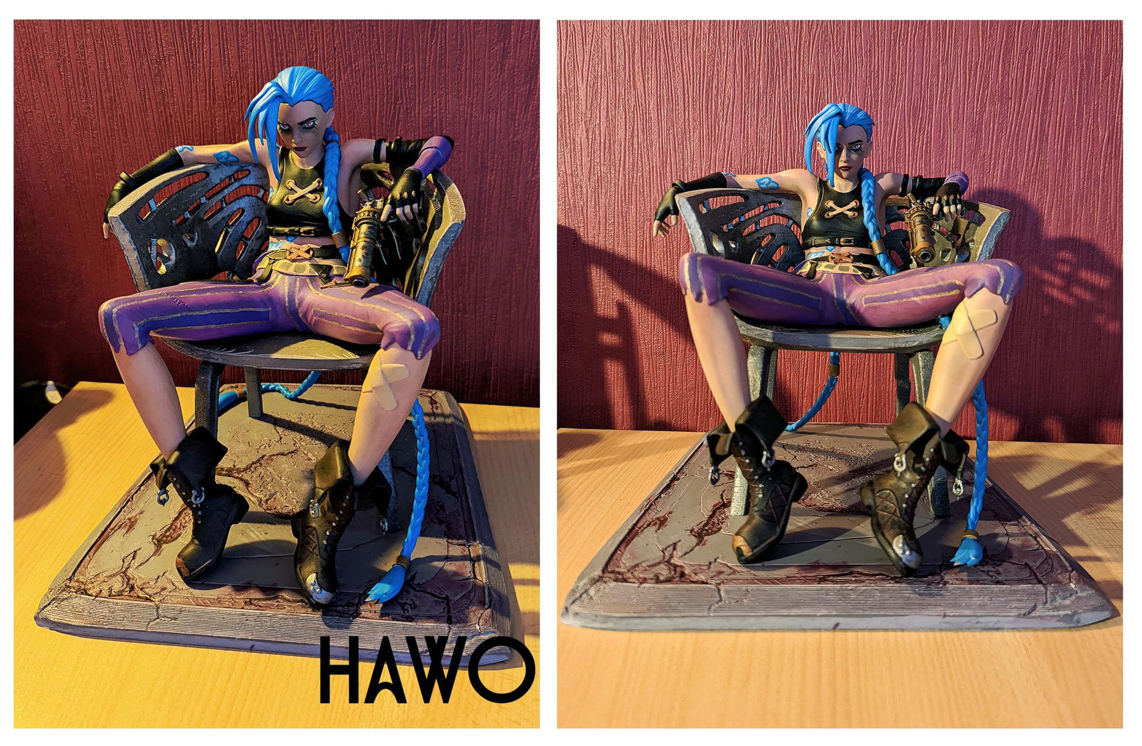 Jinx Statue | Arcane Fan Art by Hawo SFW 3d printed statue,3d printed,league of legends,3d printed figure,Jinx Statue